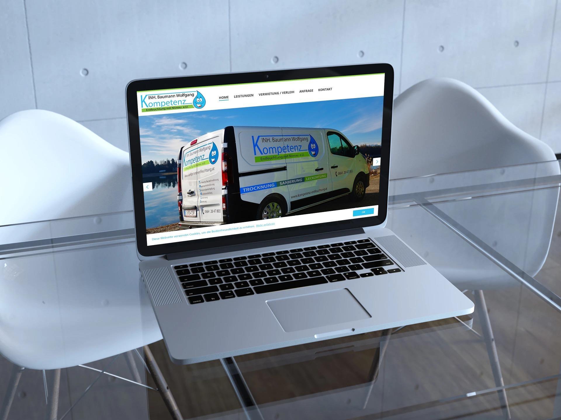 Strona internetowa dla kompetentnej firmy zajmującej się osuszaniem powietrza z Grazu