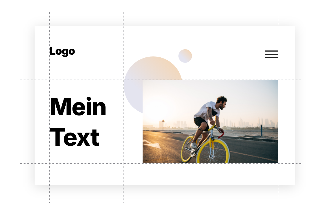 Ein abstrakter Desktop-Screen mit freier grafischer Gestaltung.