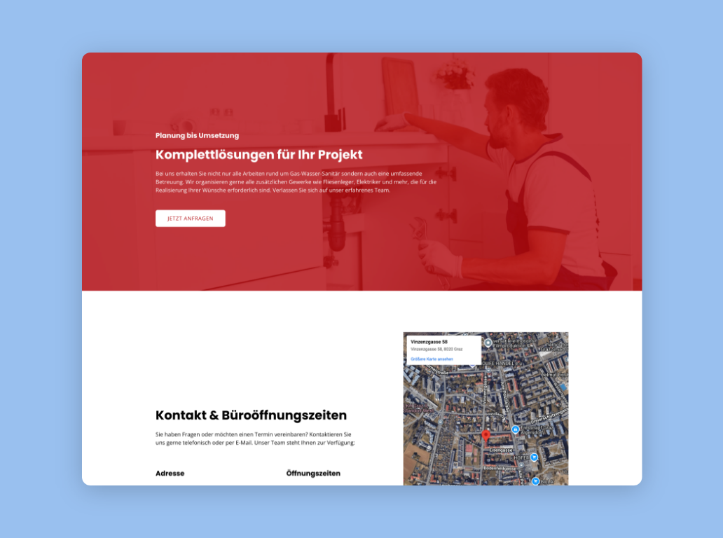 Desktop Screen eines Call to Action