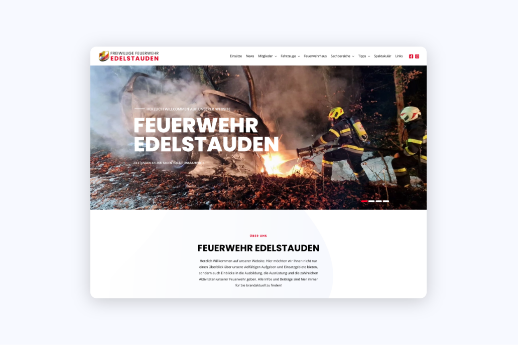 Website Freiwillige Feuerwehr Edelstauden