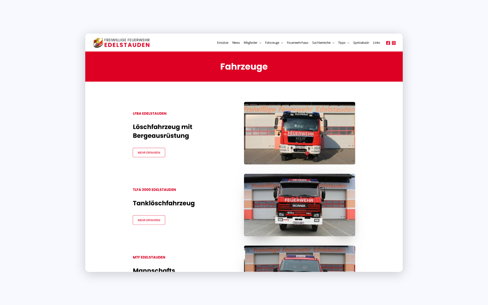 Desktop Screen der Einsatzfahrzeuge der Feuerwehr