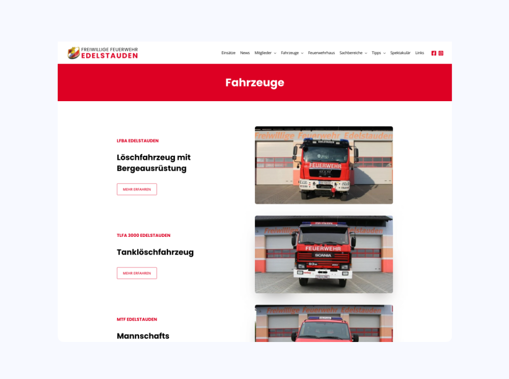 Desktop Screen der Einsatzfahrzeuge der Feuerwehr