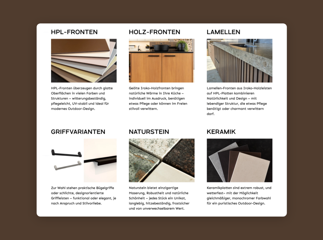 Desktop Screen der verschiedene Materialien