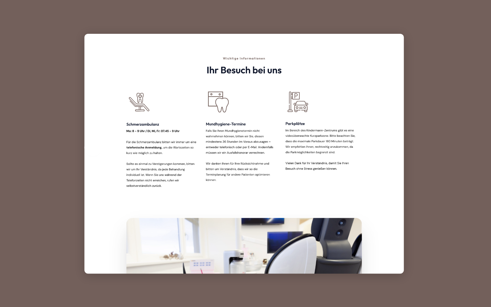Desktop Screen mit wichtigen Informationen