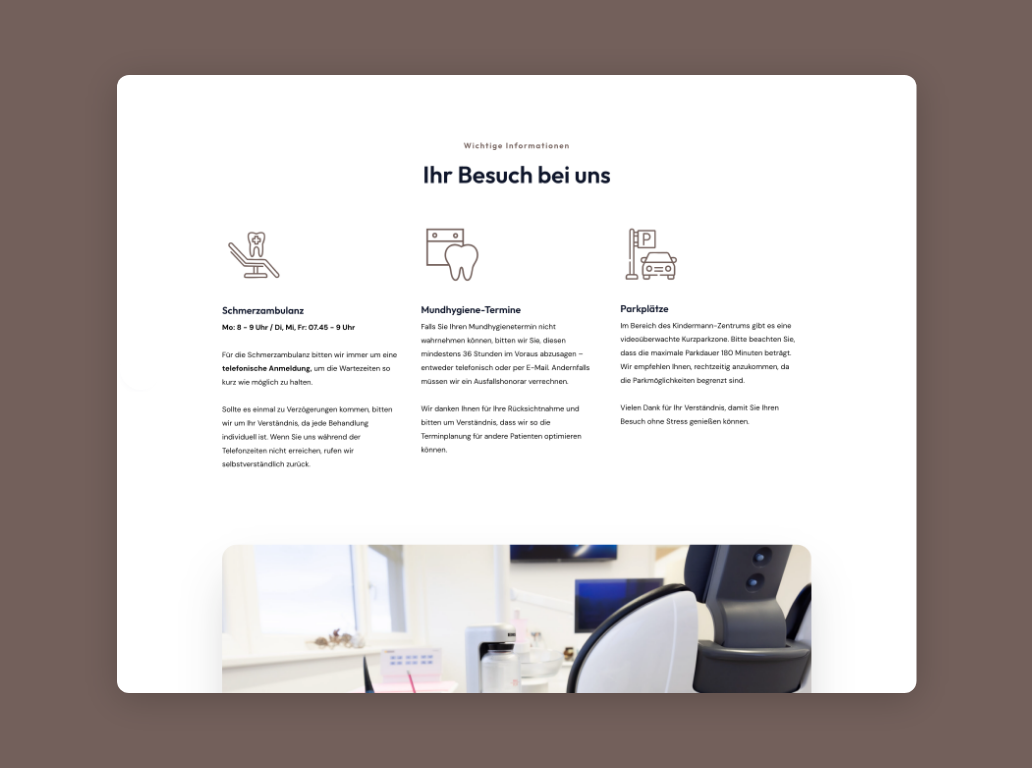 Desktop Screen mit wichtigen Informationen