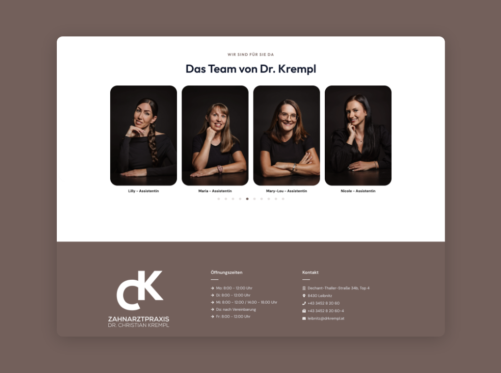 Desktop Screen mit dem Team