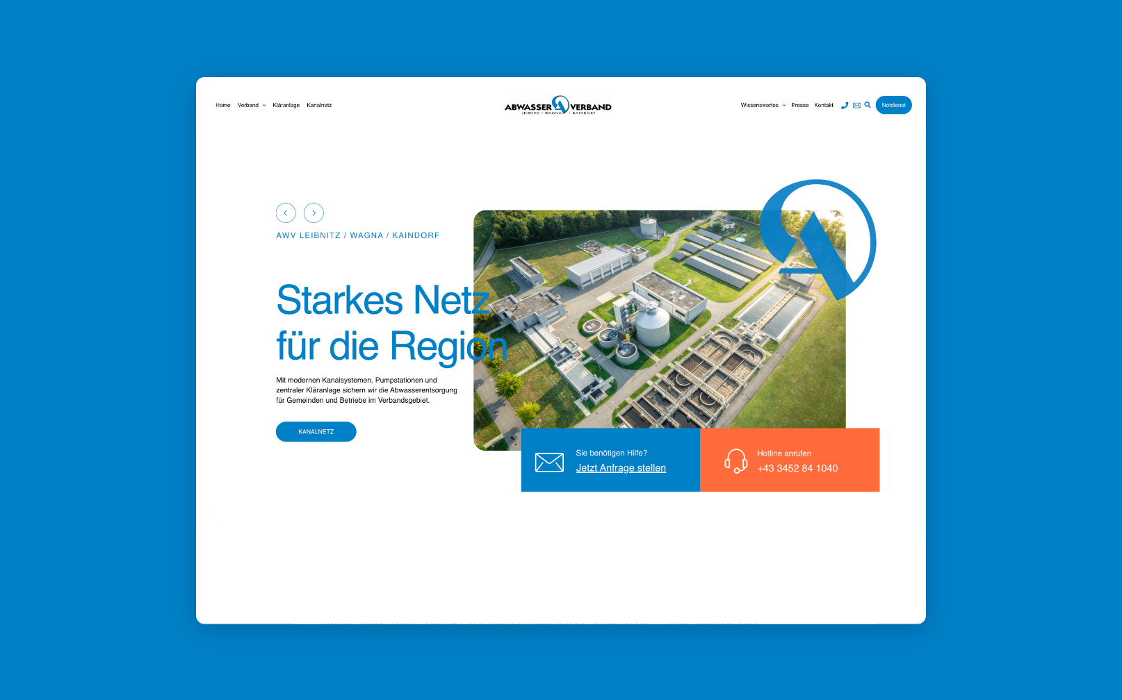 Desktop Screen mit einem Bild über das Abwassersystem