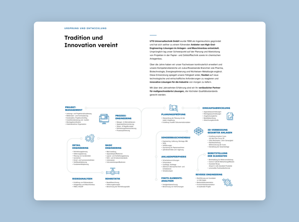 Desktop Screen mit dem Inhalt Tradition und Innovation