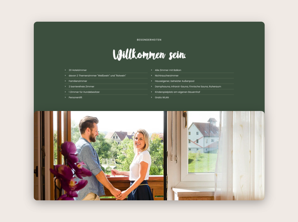 Desktop Screen mit Besonderheiten
