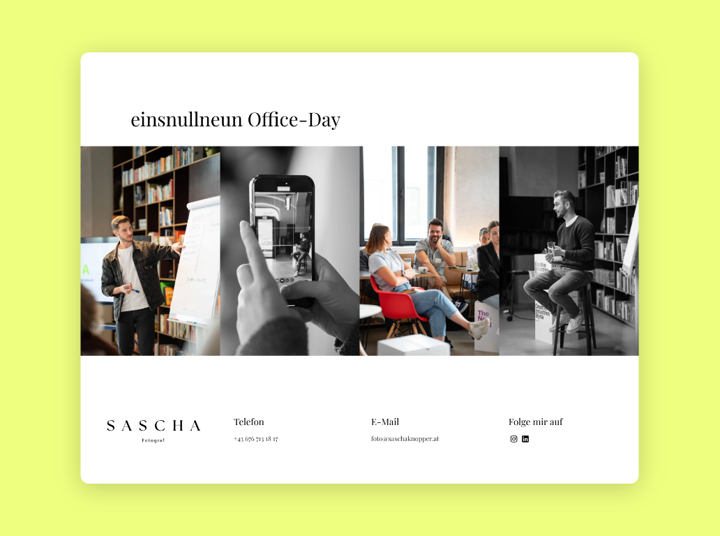 Desktop Screen mit einer Bild Galerie