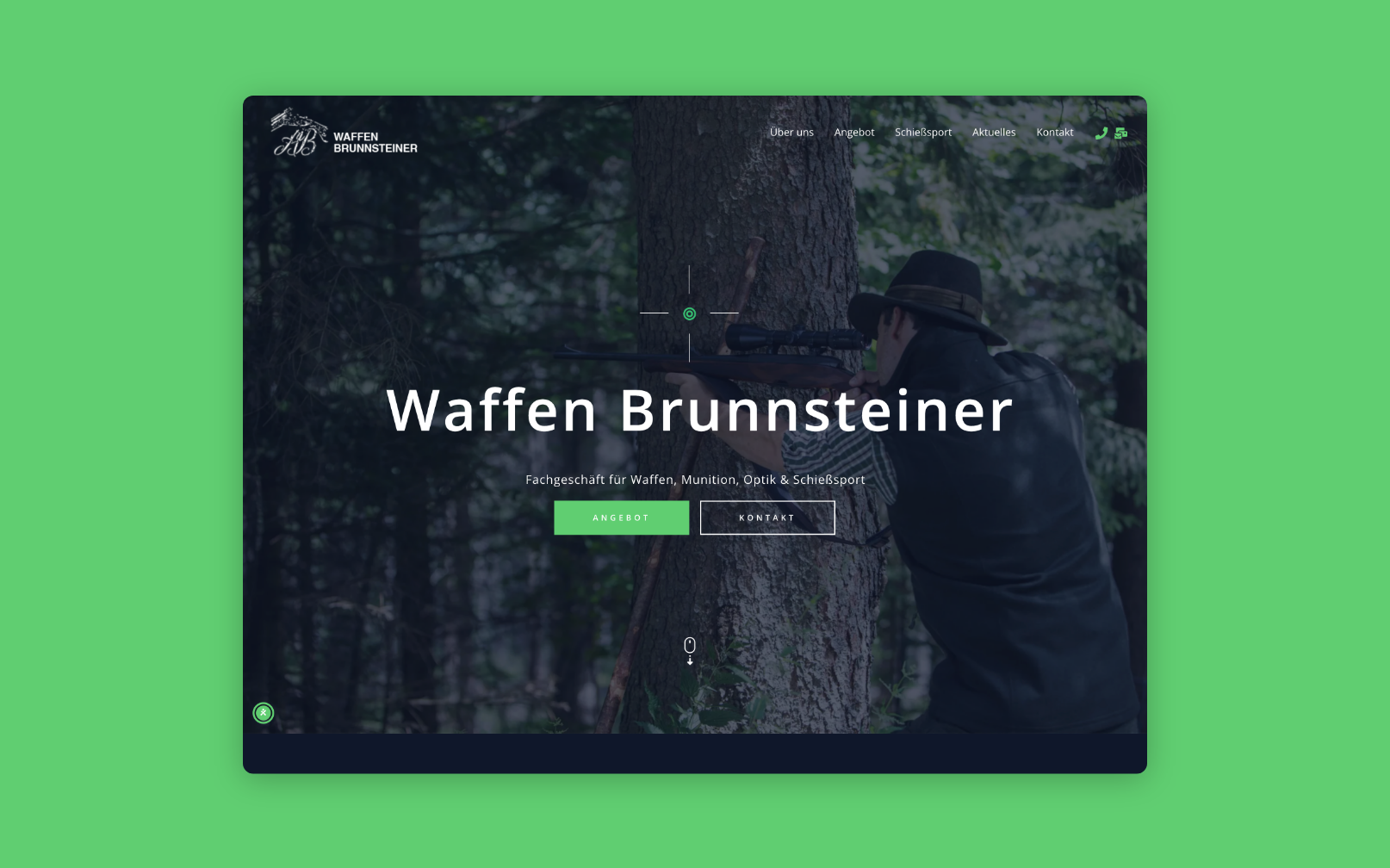 Desktop Screen der Startseite