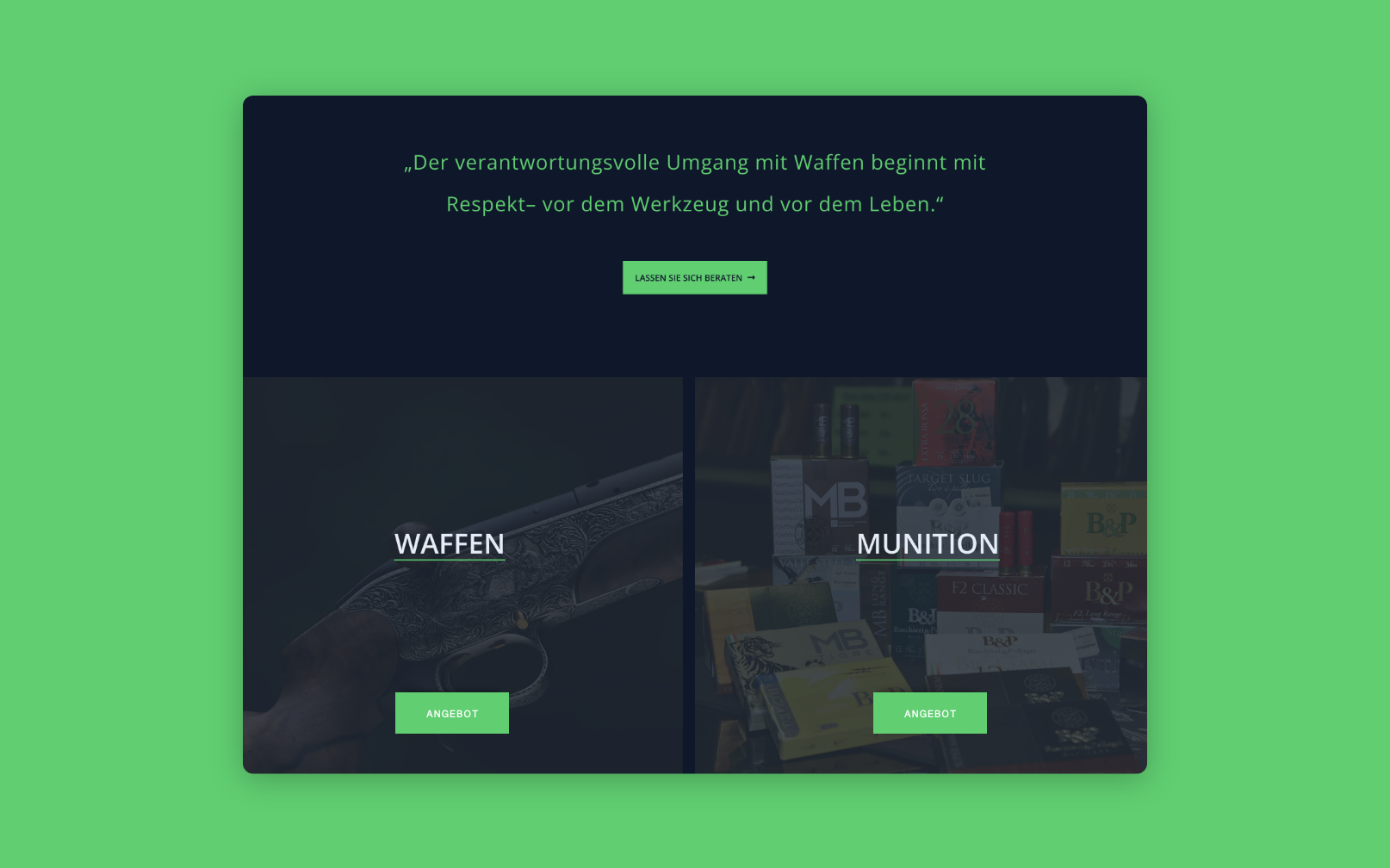 Desktop Screen mit den Leistungen