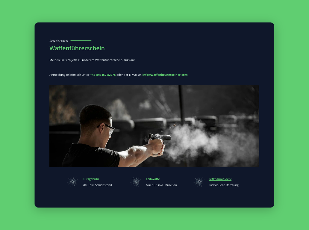 Dektop Screen über den Waffenführerschein
