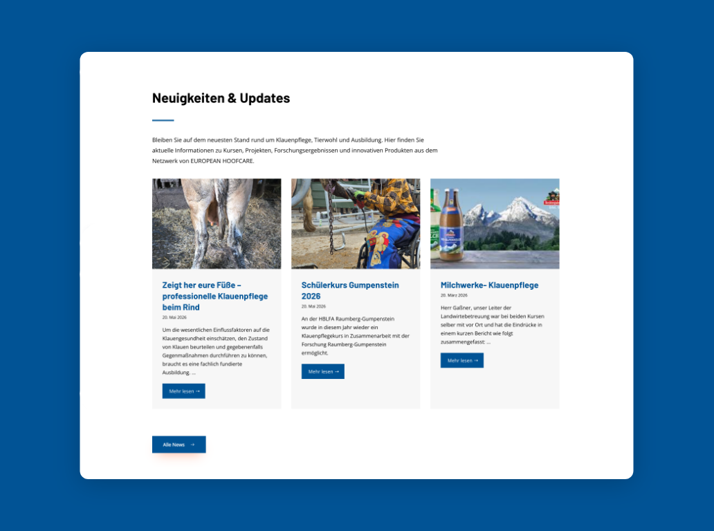 Desktop Screen mit den News