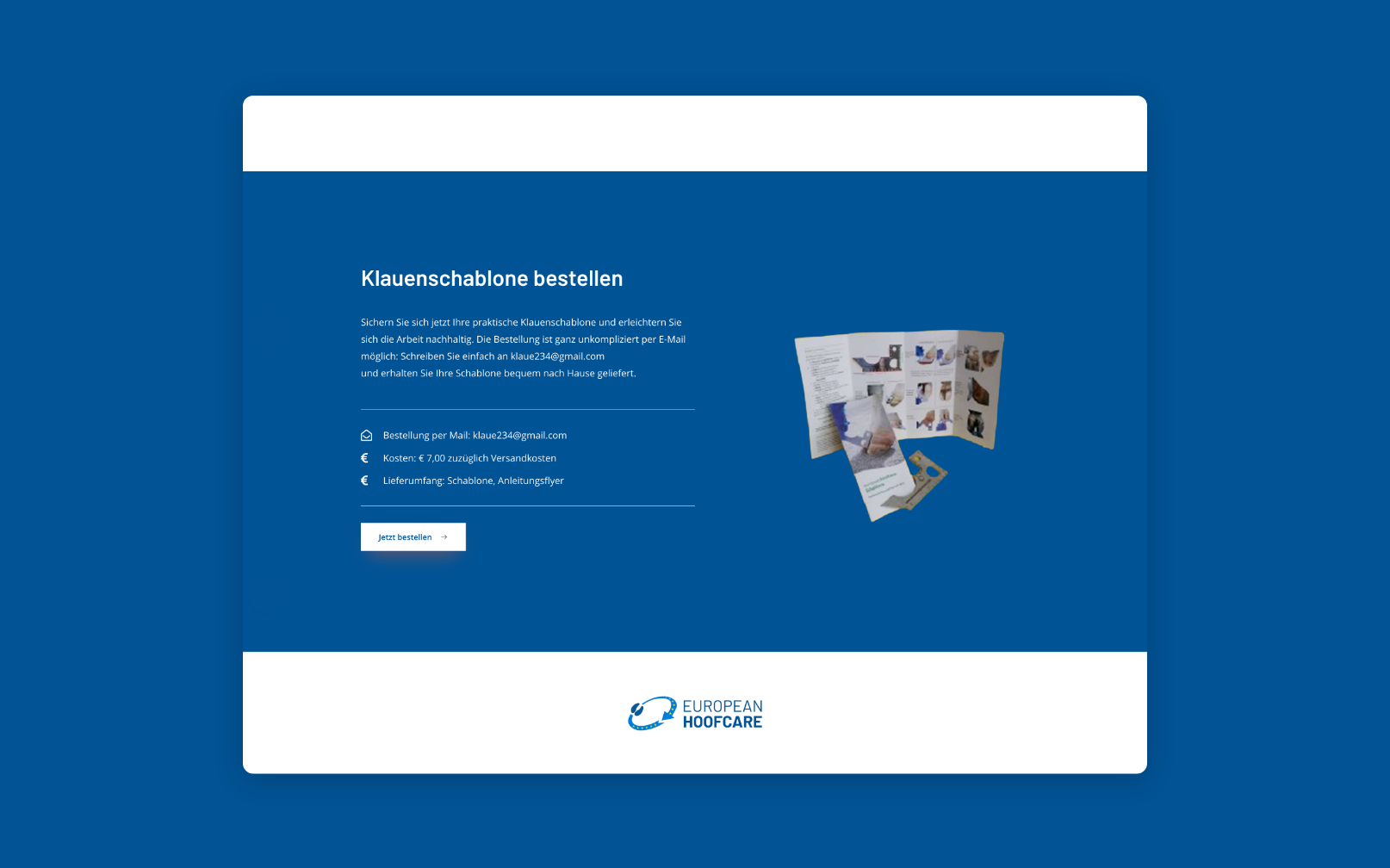 Desktop Screen mit der Bestellung